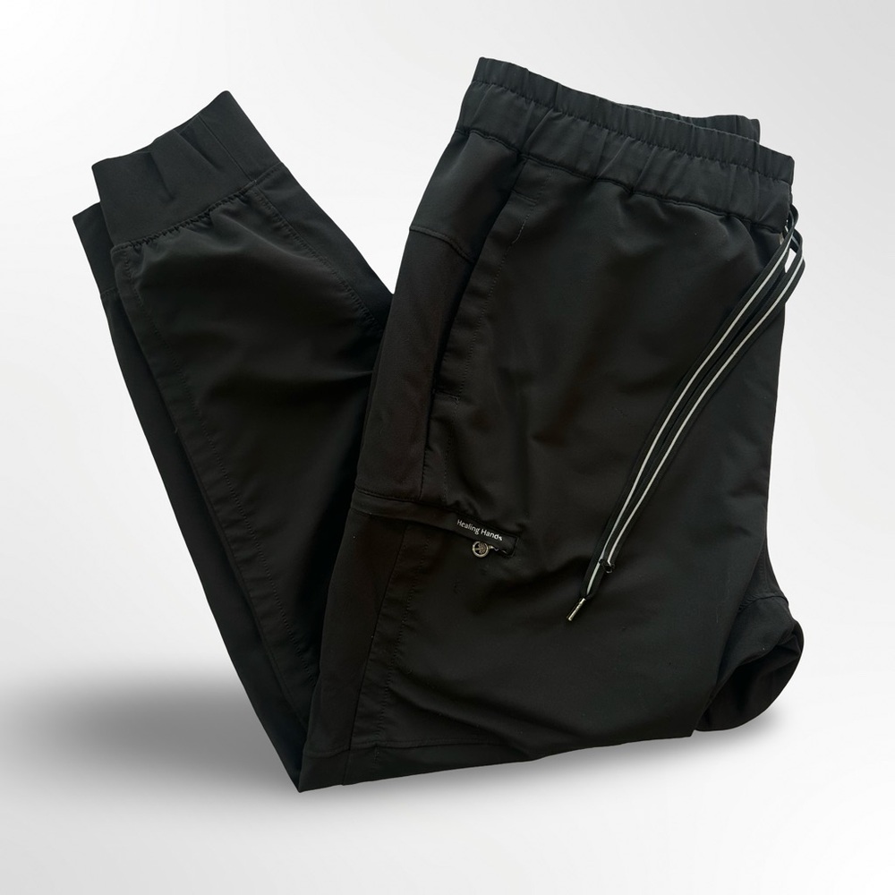 healing hands Black Athletic Jogger with Reflective Drawcord